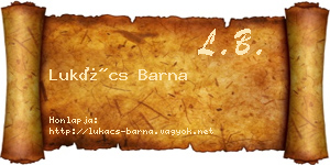Lukács Barna névjegykártya