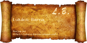 Lukács Barna névjegykártya