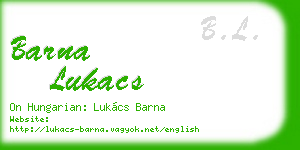 barna lukacs business card
